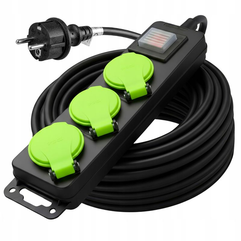 Przedłużacz ogrodowy budowlany Vayox VA0376 3 gniazda z włącznikiem 20m 16A/3680W 1 szt.