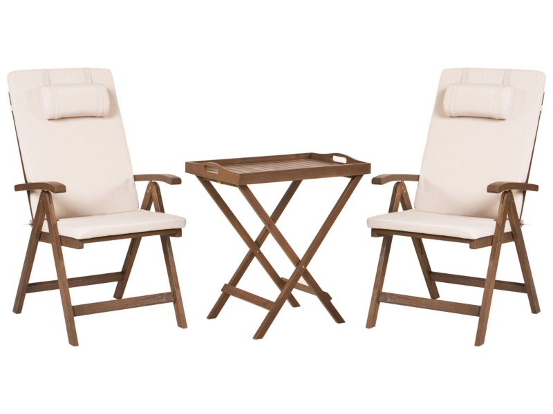 Zestaw mebli balkonowych Amantea premium Drewno akacjowe Jasnobeżowy 1 kpl