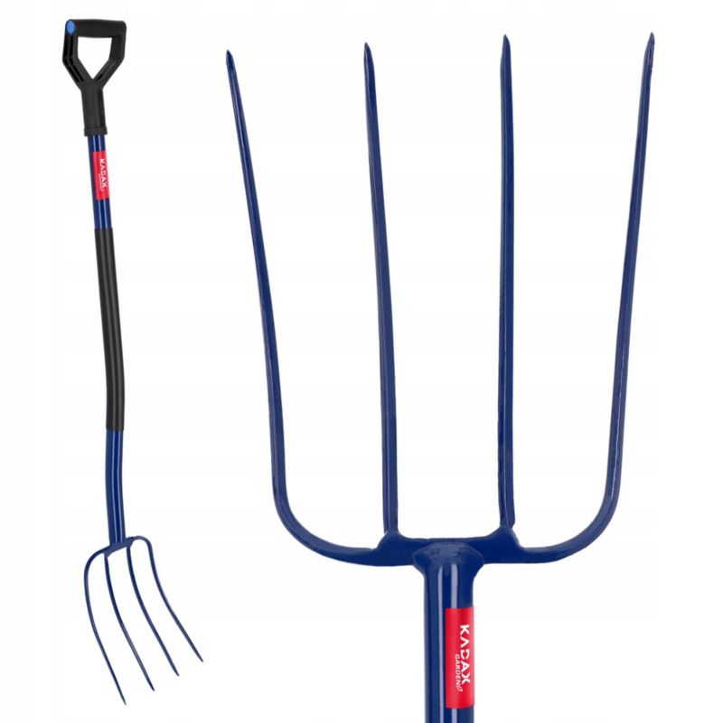Widły Gospodarcze KADAX Ogrodowe 4 Zębne metalowe Do Kompostu Siana 130cm 1szt.