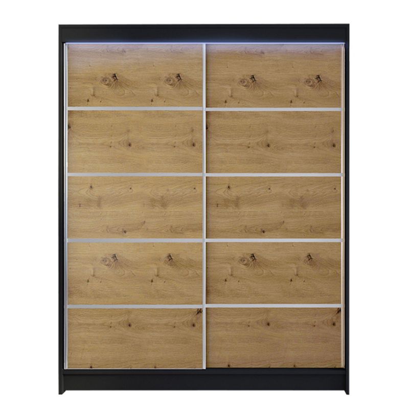 Szafa MIRJAN 24 z drzwiami przesuwnymi Camino IV z oświetleniem RGB czarny/dąb artisan 1 szt.