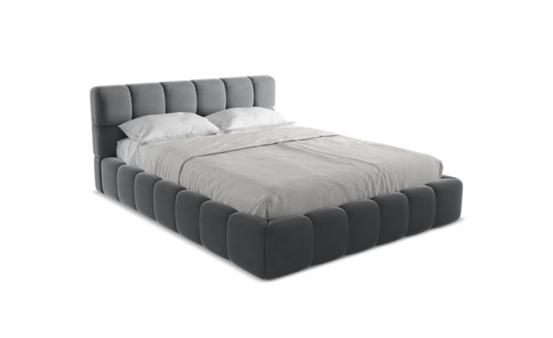 Łóżko LaMiaSofa Nalu z weluru 160x200 stalowy 1 szt.