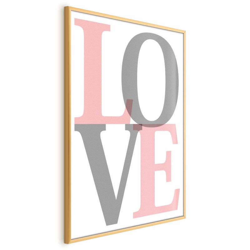 Plakat Artgeist Szara miłość 60x90 cm z ramą złotą 1 szt