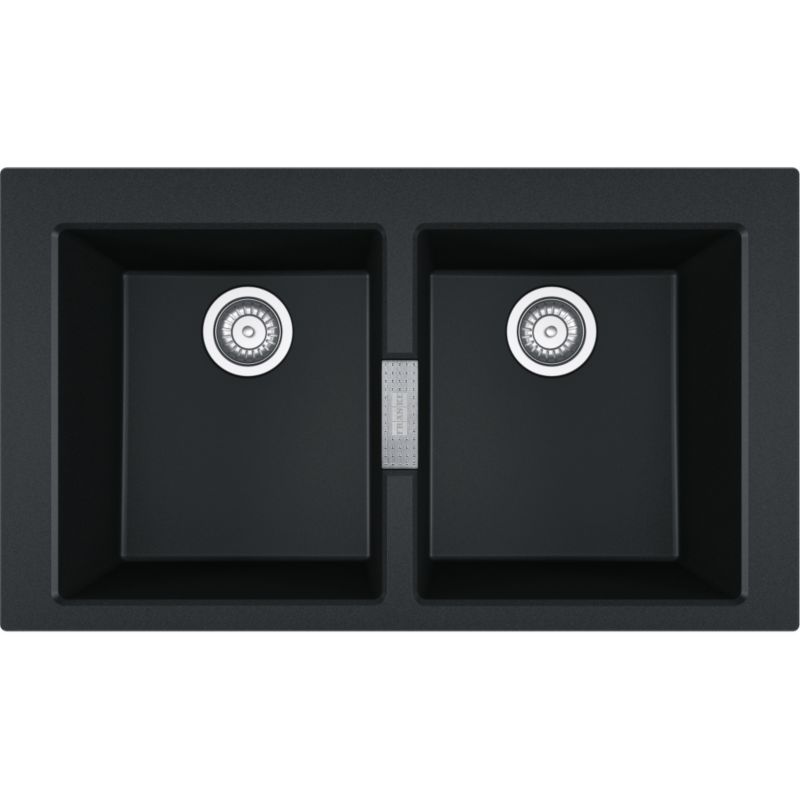 Zlewozmywak Franke Sirius 2.0 Tectonite Onyx 86x50 cm 2-komorowy, odporny na zarysowania 1 szt.