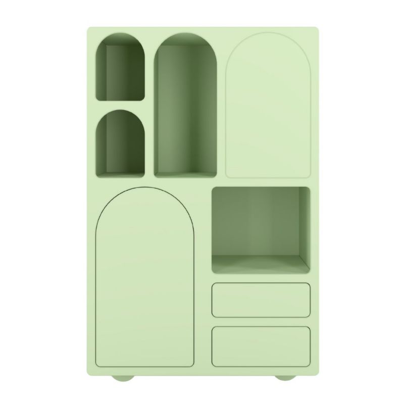 Drewniana komoda z łukami Visby OLIMPIA high zielona 1 szt.