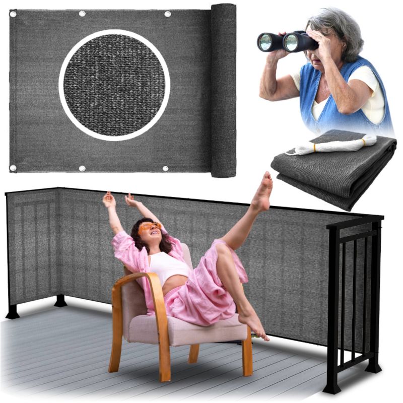 Osłona Balkonowa GoGarden Wodoodporna Z Oczkami Aluminiowymi UV Pe 0,8x5 M 1 Szt.