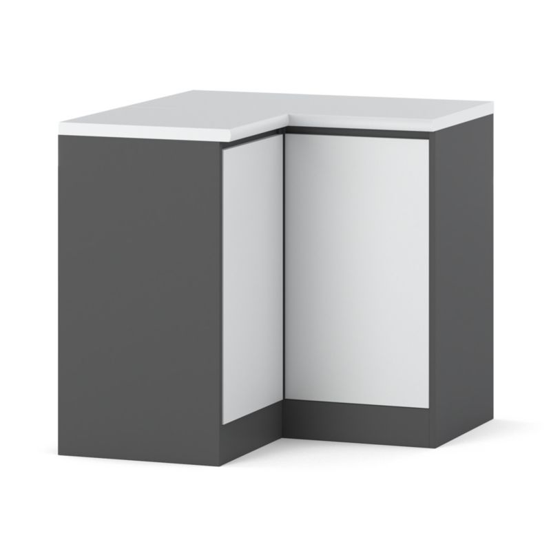 Szafka Kuchenna Hurtownia-Mebli Stojąca Narożna Bella dolna narożna D9090 90cm Szary Mat Biały Mat 90x47x85 cm 1szt.