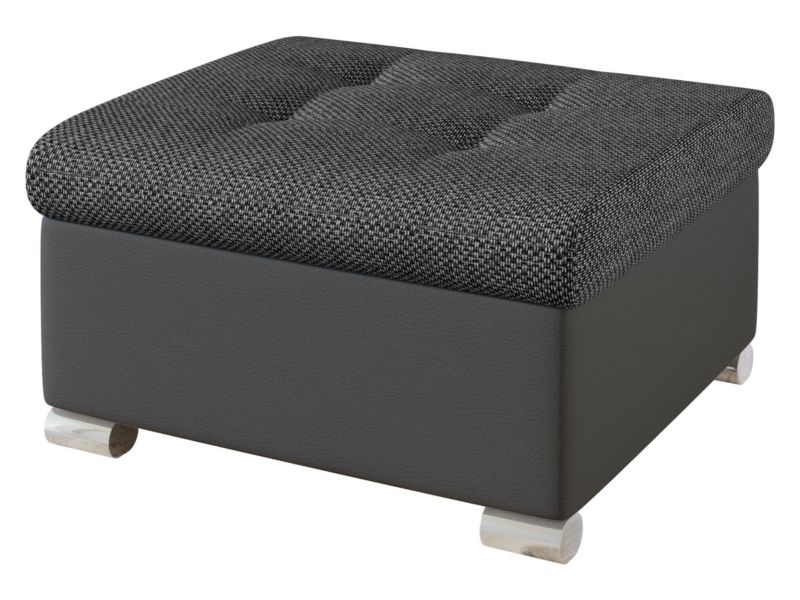 Pufa MIRJAN 24 Niko Mała grafitowa ekoskóra/czarna plecionka 1 szt.