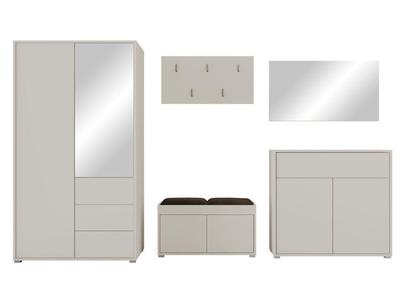 Zestaw MIRJAN 24 do przedpokoju Gesita V beżowy/plusz gorzka czekolada 1 szt.