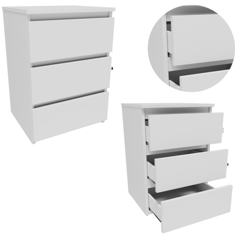 Komoda Matkam CL340BIA stolik nocny biały 1 szt.