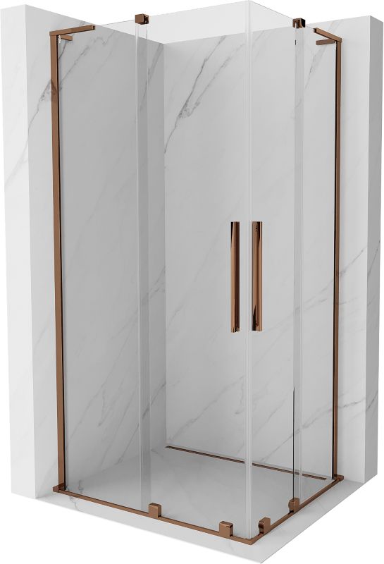Kabina prysznicowa Mexen Velar L Duo rozsuwana 100 x 90 cm transparent różowe złoto 1 szt.