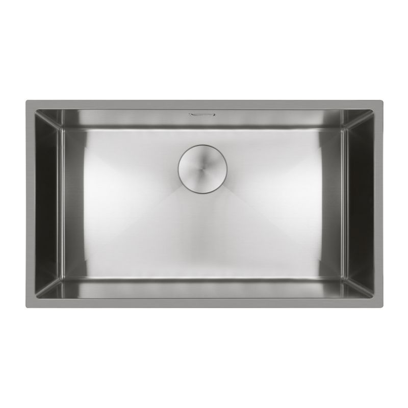 Zlewozmywak Oltens Hydda Stalowy 76x44 cm 1-komorowy Matowy QuietComfort 1 szt.