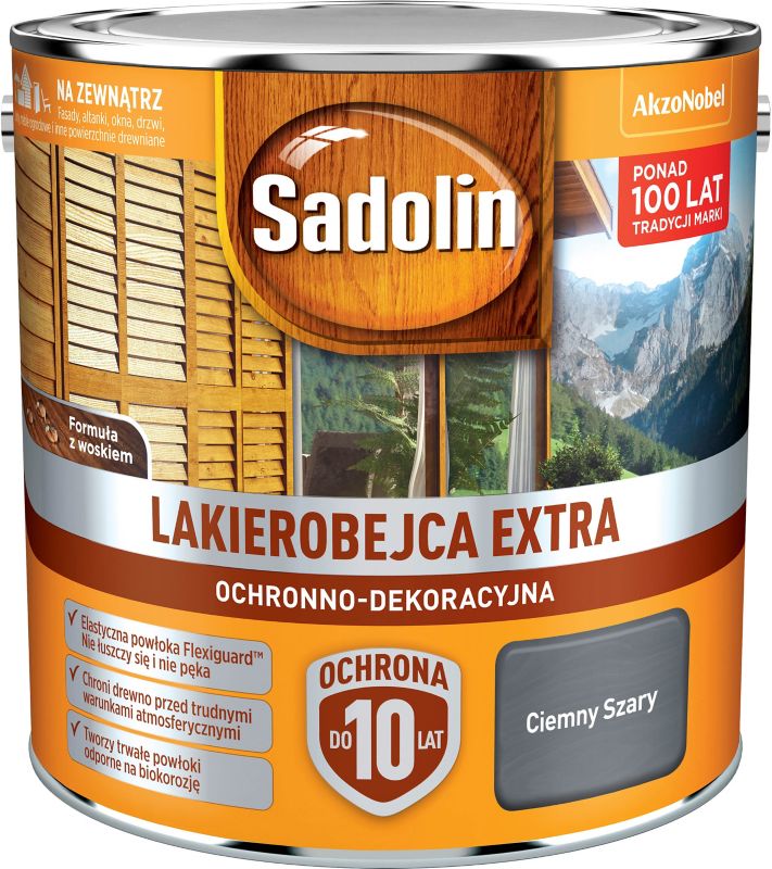 Lakierobejca Sadolin Extra ciemny szary 2,5 l