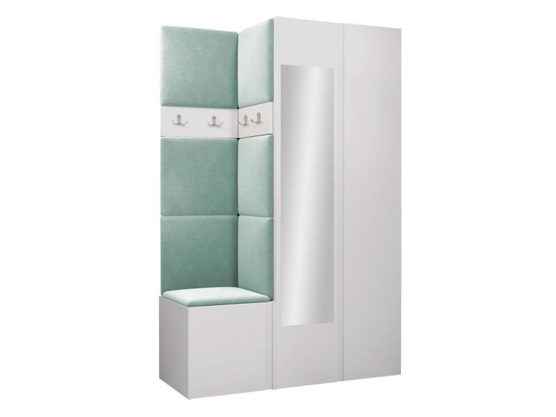 Garderoba MIRJAN 24 Orion XXVI biały + miętowy 1 kpl.