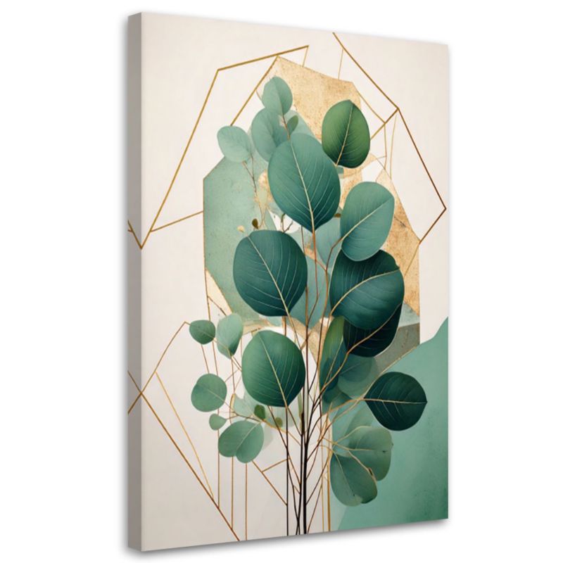 Obraz do salonu Feeby Liście Eukaliptusa Geometryczne 60x90cm 1szt