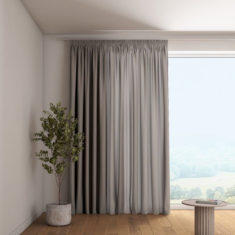 Zasłona na taśmie marszczącej 1 szt. 130 x 245 cm Dekoria szary 1 szt.