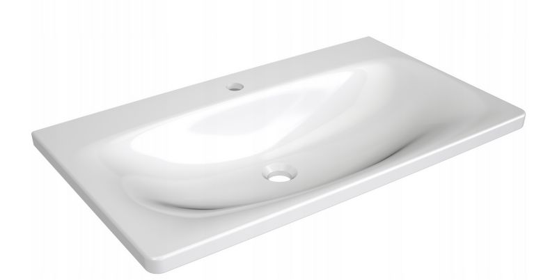 Prostokątna umywalka ceramiczna nablatowa Ravak Balance 800 biała 1 szt