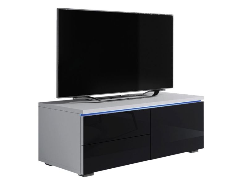 Szafka RTV MIRJAN 24 XI Prawa biały + czarny połysk 1 szt.