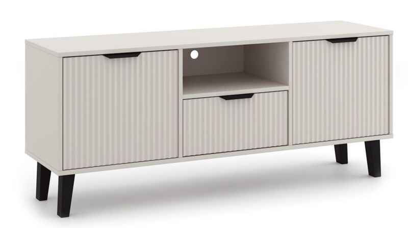 Szafka Topeshop RTV Scandi 2D1S Slim kaszmir beż 140x58x39 cm 1 szt
