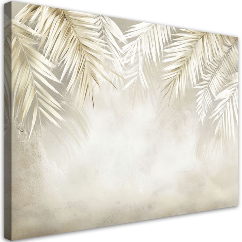 Obraz do salonu sypialni Feeby Zwisające palmowe liście beżowy 120x80cm 1szt