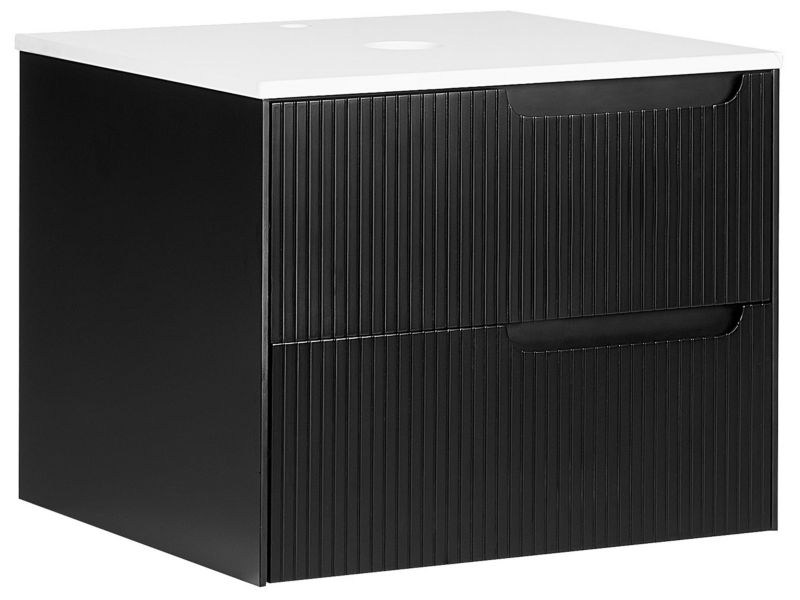 Szafka łazienkowa wisząca 60 x 52 cm czarna Quintela 1 szt.