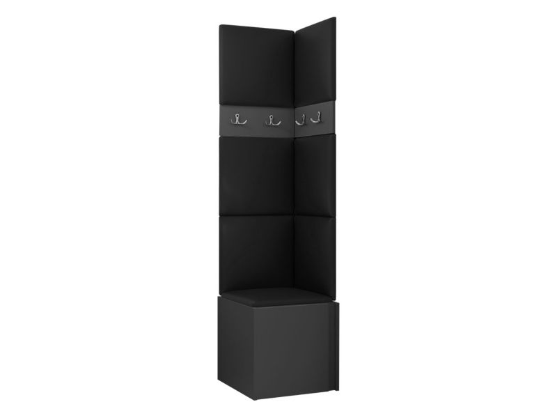 Garderoba MIRJAN 24 Orion XXI grafit + czarna ekoskóra 1 kpl.