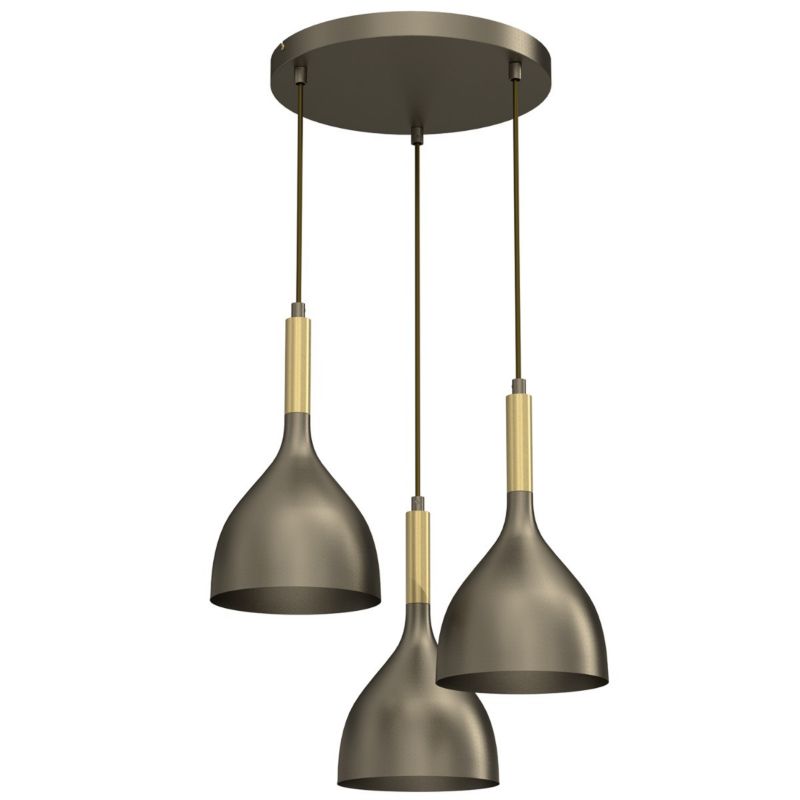 Lampa wisząca Luminex Noak tytanowe złoto-złoty połysk wym: 110 x 42 x 42 cm 3xE27 x 15W 1 szt.