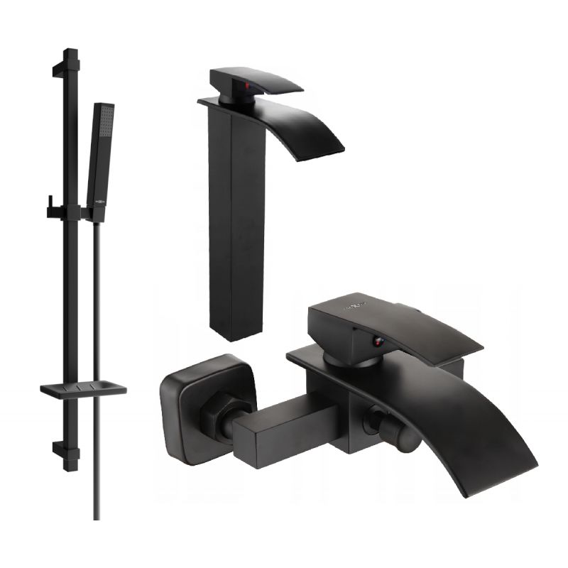 zestaw wannowy Mexen Aries czarny 1 szt.