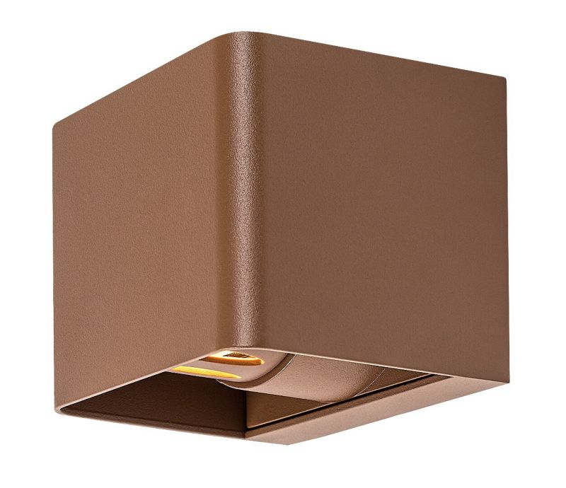 Kinkiet ścienny zewnętrzny Rabalux Hallstatt brązowy LED 10W 3000K 320lm IP54 wym: 8 x 10 x 8 cm aluminium - 1 szt.