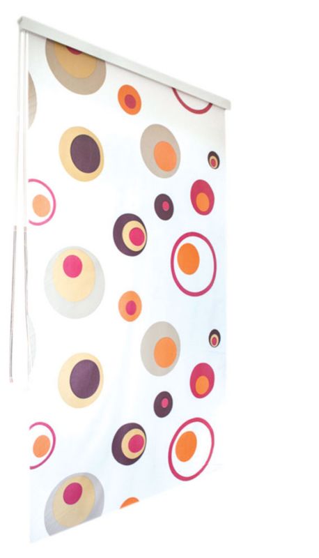 Roleta wannowo-prysznicowa z kasetą Estiva 100x240 cm wzór koła fiolet orange 1 szt.