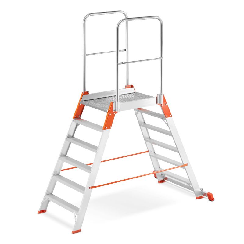 Drabina ALOSS aluminiowa mostek podest dwustronny 6 stopni 3,29m TUV 1 szt.