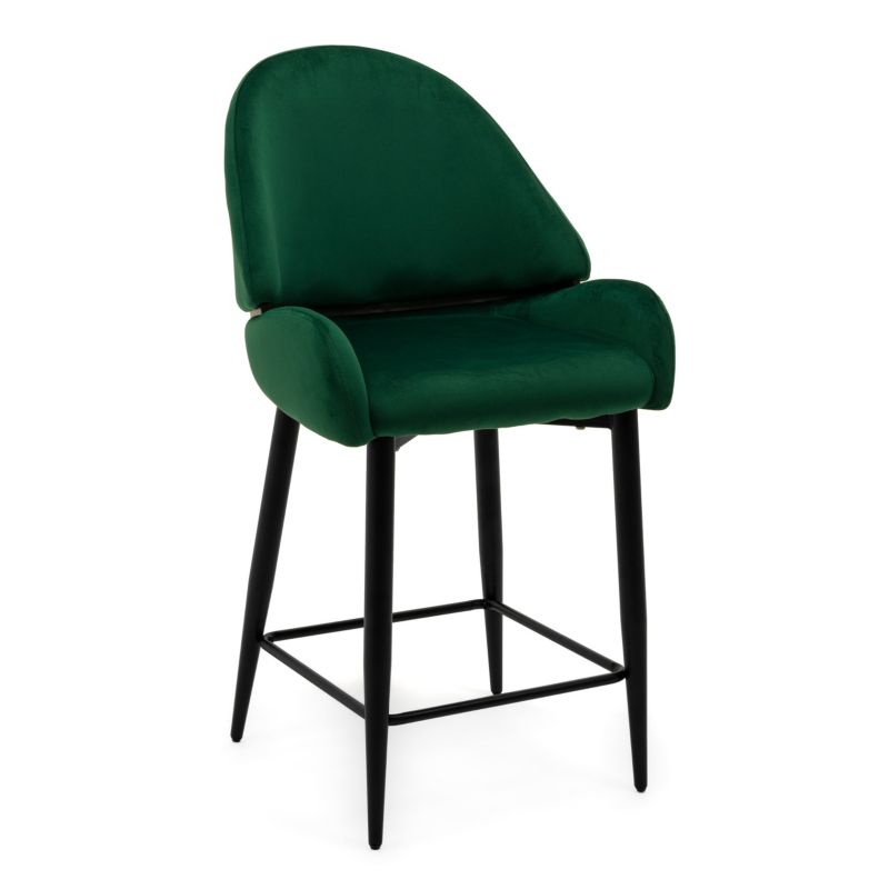 Hoker barowy tapicerowany New Home BERGAMO zielony welurowy 1 szt.