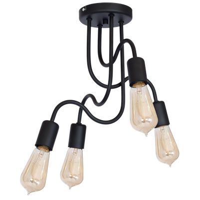 Lampa sufitowa wisząca Luminex Dow 0608 czarny mat industrialna 4xE27 x 15W 1 szt.