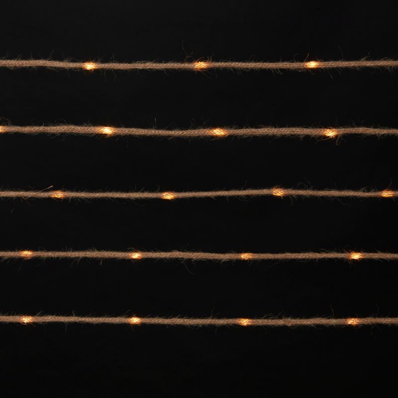 Lampki 100 LED na jutowej linie brązowe