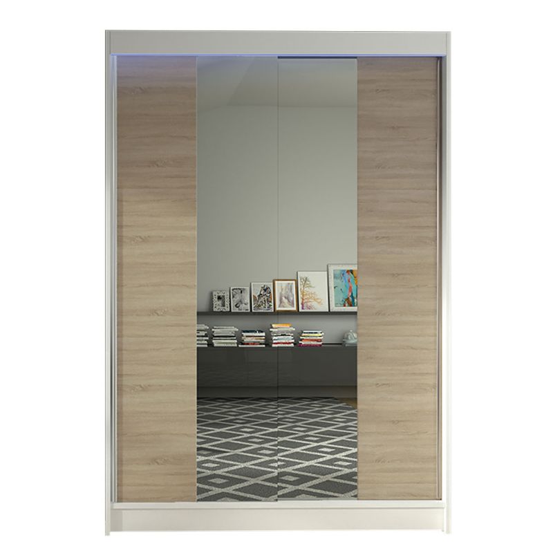 Szafa MIRJAN 24 z drzwiami przesuwnymi Lino II z oświetleniem RGB biały/dąb sonoma 1 szt.