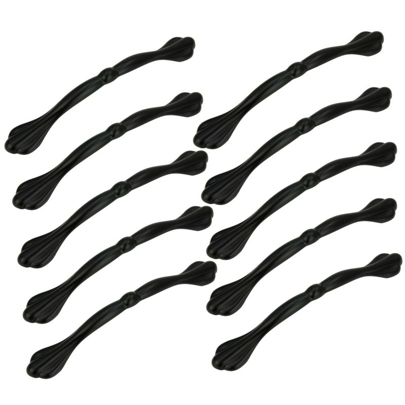 10 x Uchwyt meblowy B&B czarny 128 mm metalowy 10 szt