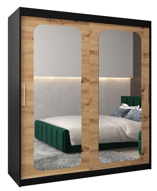 Szafa przesuwna Garderoba Abiks PROMO T3 180 czarny/artisan 1 szt.