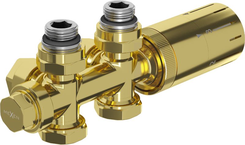 Zestaw termostatyczny kątowy/prosty Mexen G05 złoty W908-958-50 1 szt.