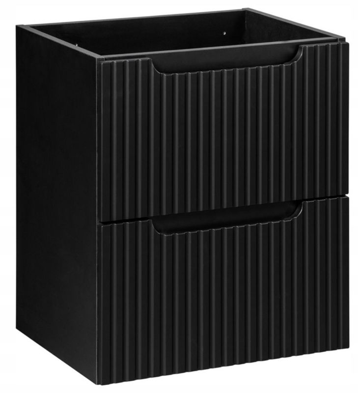 Szafka pod umywalkę łazienkowa Furnidea Nova Black czarna ryflowana 50 cm wisząca 1 szt.