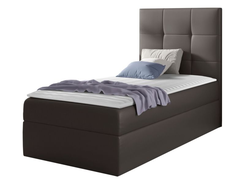 Łóżko kontynentalne MIRJAN 24 Mini 2 80x200, Strona: Prawa ekoskóra mysi szary 1 szt.