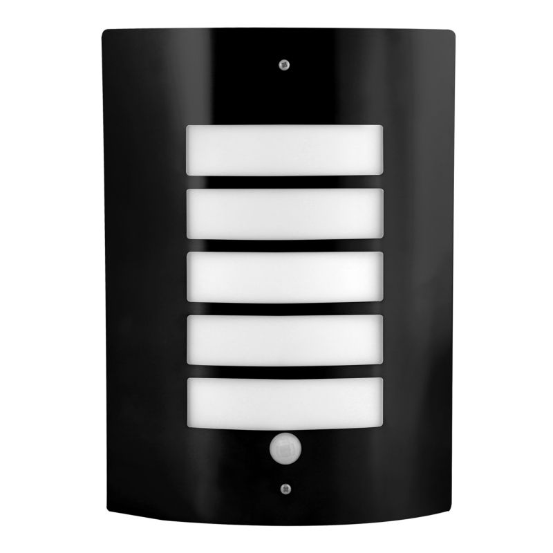 Oprawa architektoniczna E27 MasterLED Lugo IP44 czujnik PIR czarna kinkiet zewnętrzny 1 szt.