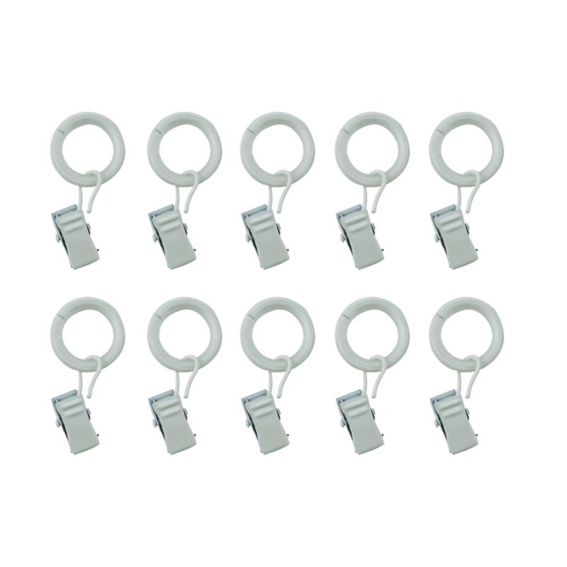 Zestaw kółek z żabkami GoodHome Nisis biały 10 mm