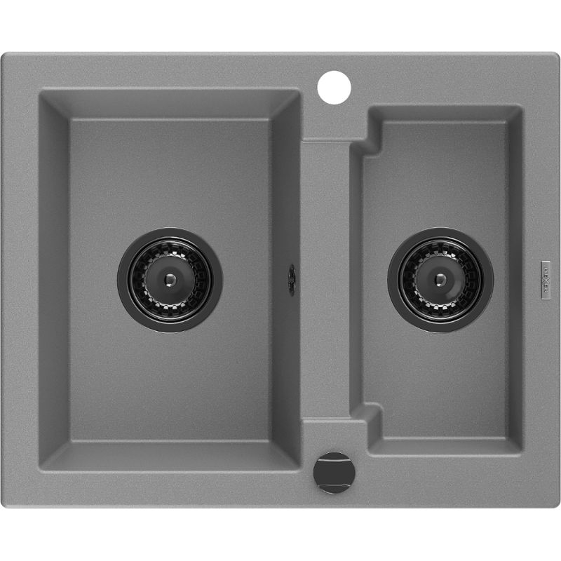 Zlewozmywak wpuszczany Mexen Carlos 1,5-komorowy szary 582 x 475 mm 6518581500-71-B