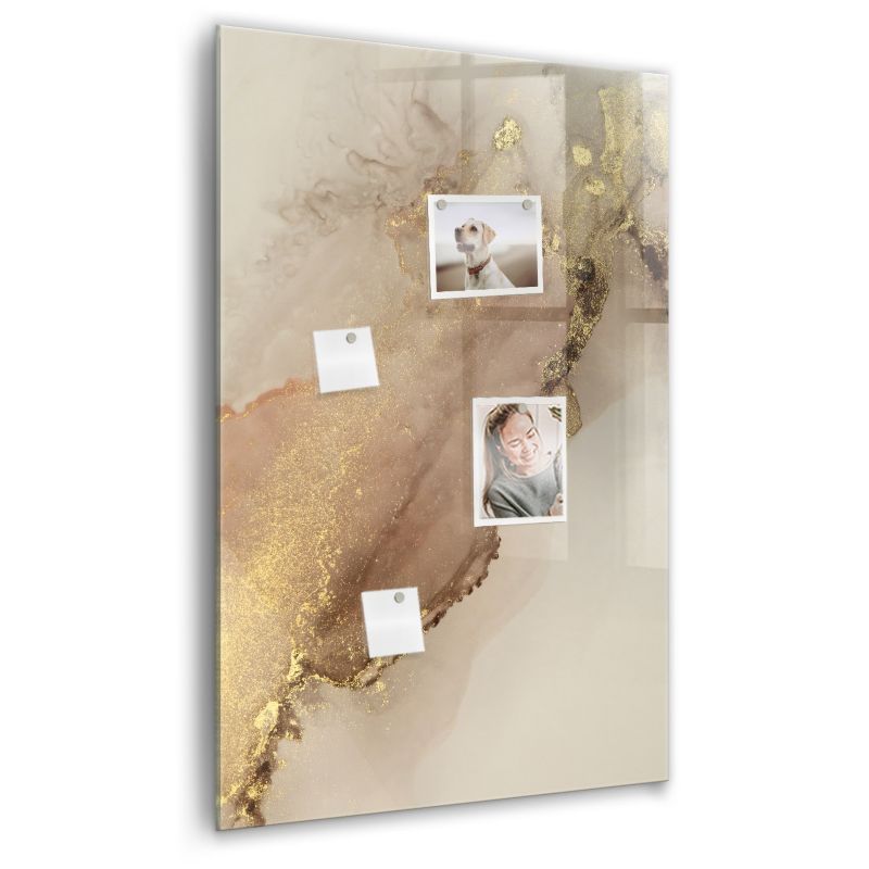 Szklana tablica magnetyczna Wallfluent 60x90 cm Brokatowy marmur Czarny marker 1 szt.