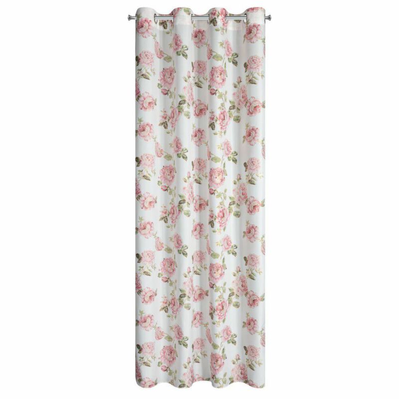 Zasłona Avani EUROFIRANY 140X250 Cm Różowe Kwiaty 1szt.