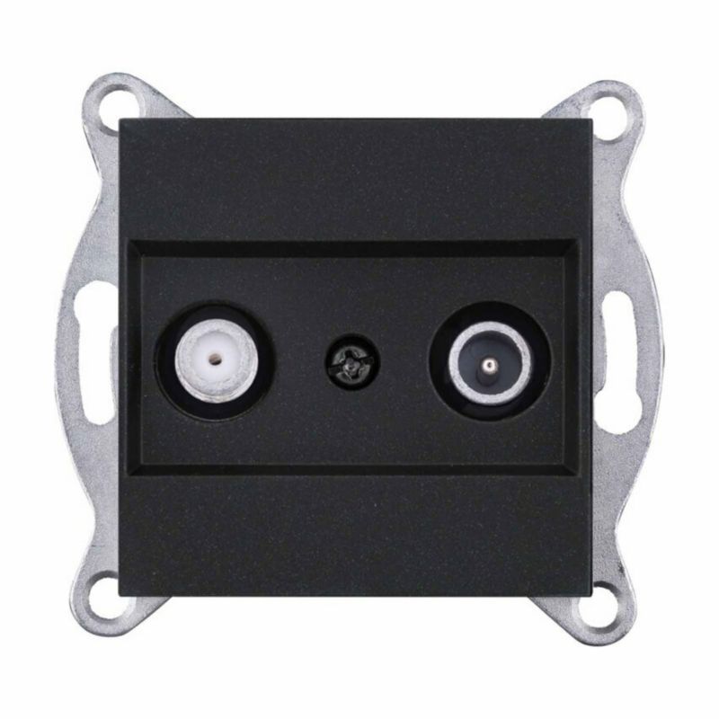 Gniazdo TV-SAT końcowe Exen Czarny Metalik 1 szt.