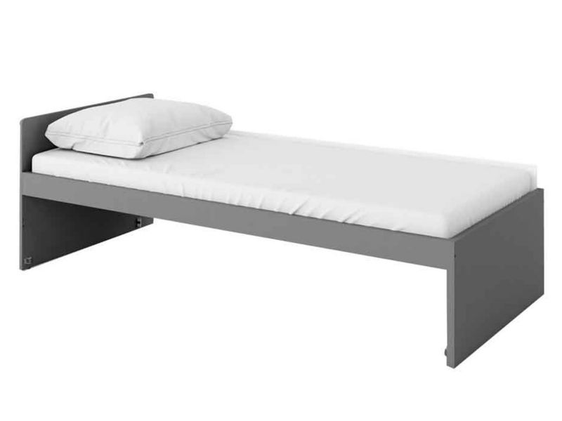 Łóżko z materacem górne MIRJAN 24 Pok PO-13 90x200 grafit / buk ibsen / szary jasny / biały 1 szt.