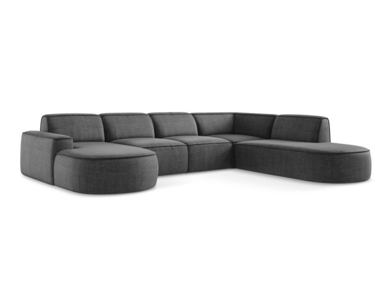 Sofa modułowa panoramiczna LaMiaSofa MELISSA z tkaniny strukturalnej 364x262 cm ciemny szary 1 szt.