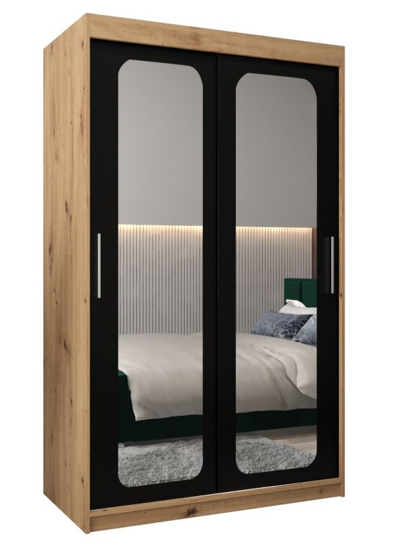 Szafa przesuwna Garderoba Abiks PROMO T3 120 artisan/czarny 1 szt.