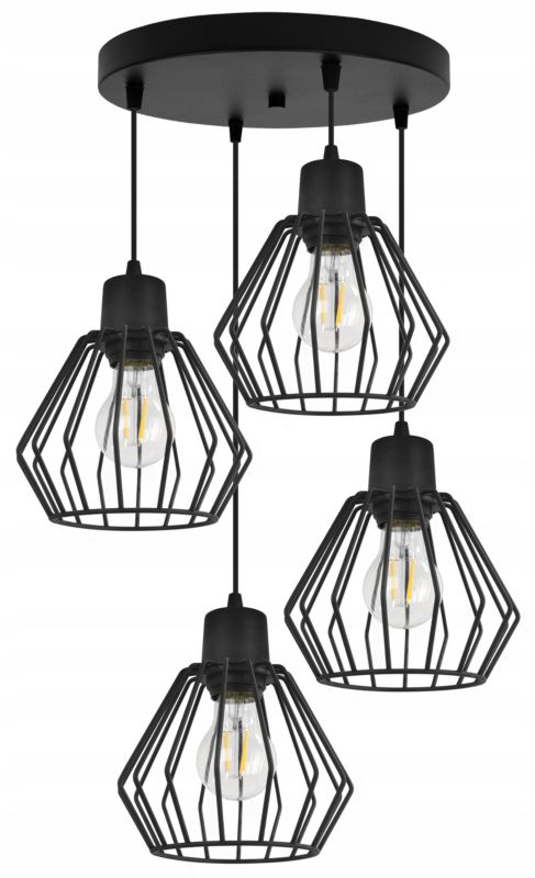 Lampa sufitowa wisząca Light Home LH Nuvola 4x E27 60W okrągła czarny 1szt.