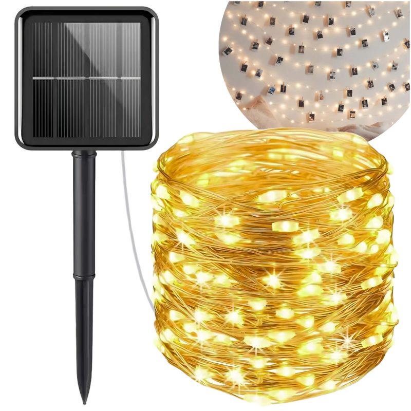 BLIXTAR Lampki Solarne 300LED 32M, Girlanda Ogrodowa Druciki, Świąteczny Łańcuch IP65